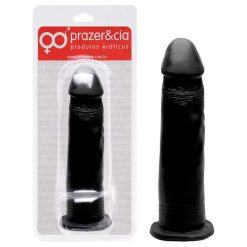 Pênis De Borracha Maciça 23,3 X 5,5 Cm Preto - Prazer E Cia Natural Ref 07821-p